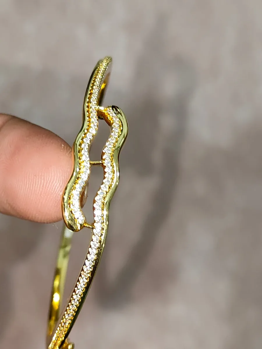 Lehar Wave Bracelet — 1 gram gold plated bangles by GoldVibe Jewellery