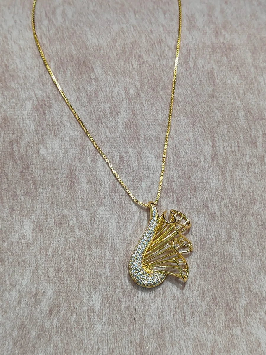 Hansini Swan Pendant — 1 gram gold plated necklaces by GoldVibe Jewellery